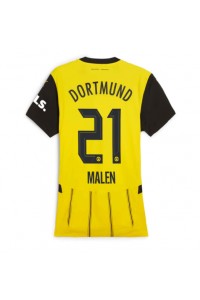 Fotbalové Dres Borussia Dortmund Donyell Malen #21 Dámské Domácí Oblečení 2024-25 Krátký Rukáv